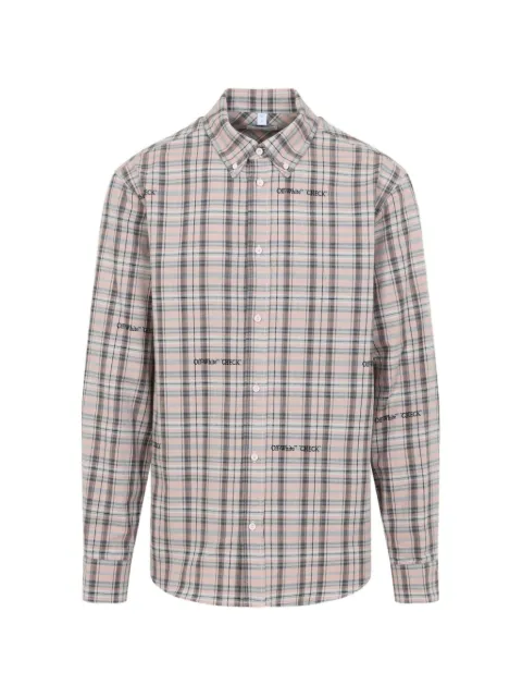 Off-White Marker check flannel shirt Pink 44XGE04MS26F001680
