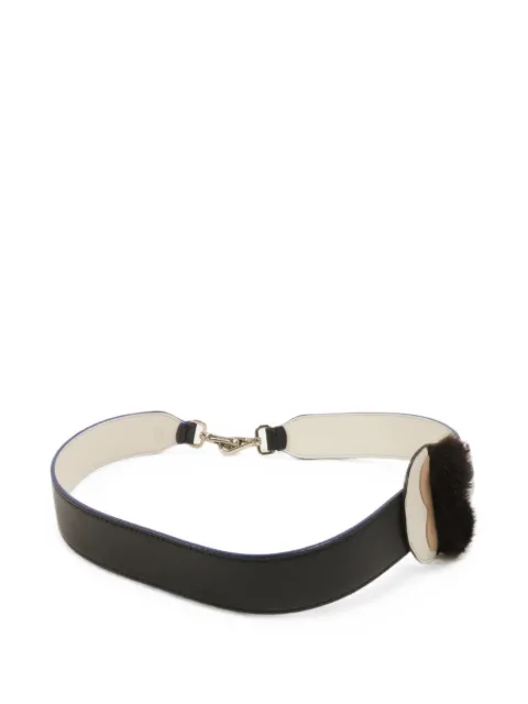 Fendi Pre-Owned Strap You leather shoulder strap Black 2182000003125