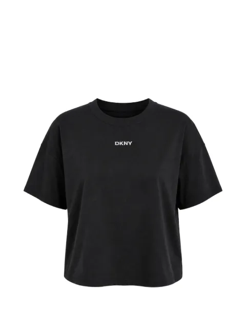 DKNY logo-print cropped T-shirt Black DP6T1662