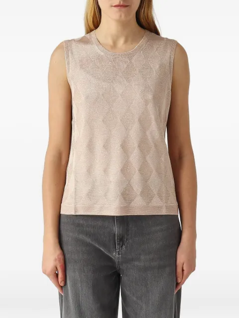 Gran Sasso argyle-patterned metallic top Neutrals 5721123011