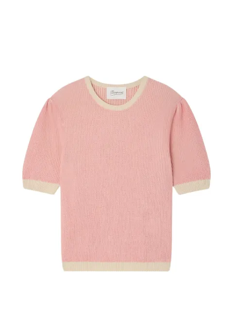 Bonpoint Liane ribbed-knit puff-sleeve sweater Pink S06WJUK00003