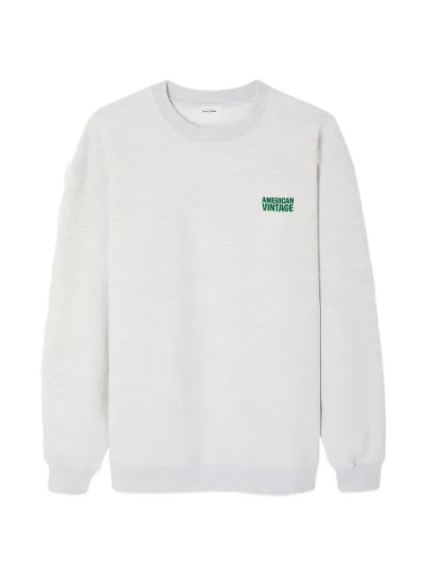 American Vintage Baptown logo-print cotton-blend sweater Grey MBAP03
