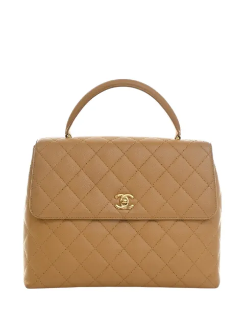 CHANEL Pre-Owned 2003-2004 CC Quilted Caviar Kelly Top Handle Bag handbag Neutrals KBQBAW02WA51V1M2