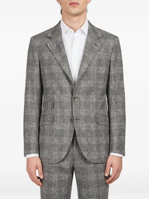 Brunello Cucinelli checked slim-fit suit Grey MY467LDWHC021