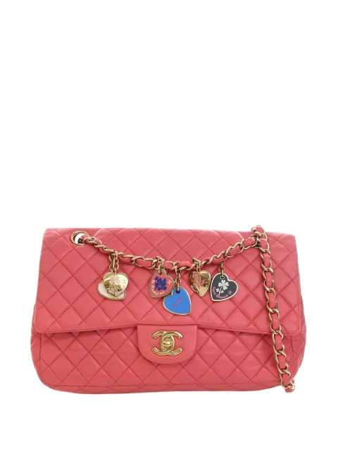 CHANEL Pre-Owned 2008-2009 Medium Classic Lambskin Valentines Heart Charms Single Flap shoulder bag Pink LW1NBXNSSO4H28QK