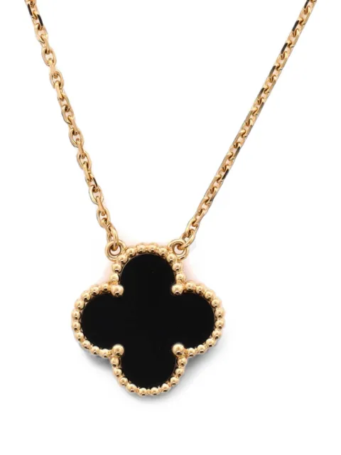 Van Cleef & Arpels Pre-Owned Vintage Alhambra Pendant 18K Yellow Gold and Onyx necklace Gold G1Y8NVHO83V56HF0