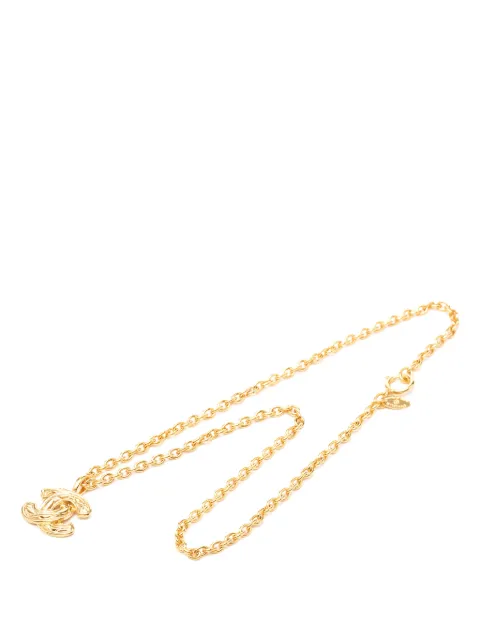 CHANEL Pre-Owned 1970-1980 CC Gold Plated Quilted Pendant Necklace costume necklace Gold 9GAK723FHJRWB7NC