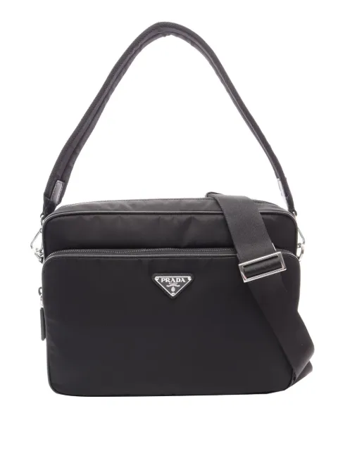 Prada Pre-Owned 2013-2026 Saffiano Trimmed Tessuto satchel Black 0VTN1AQXGZN4MXUU