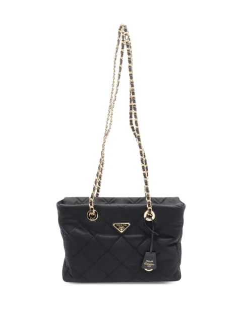 Prada Pre-Owned 2013-2026 Medium Impuntu Re Nylon Re Edition 1995 Chaine tote bag Black 5BBR1MMG42K5IBTO