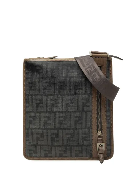 Fendi Pre-Owned 2010-2026 Zucca Spalmati Flat Messenger Bag crossbody bag Black XG4VNLK6OCYDKCAD