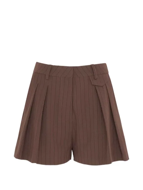WRSTBHVR Busra pinstripe pleated shorts Brown W9026SB3382