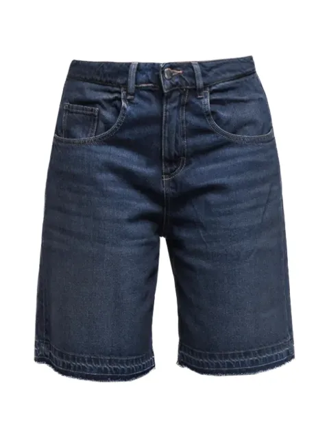 ICON DENIM raw-edge wide-leg denim shorts Blue LULUID8738