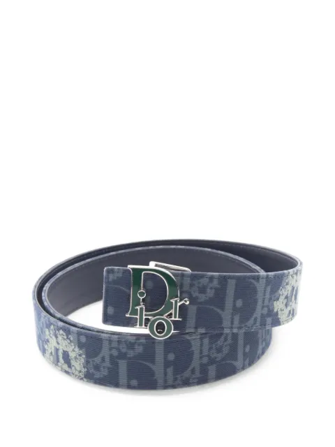 Christian Dior Pre-Owned x Denim Tears 2010s Oblique reversible belt Blue 1100460