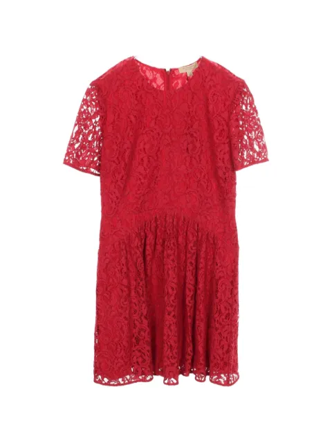 Burberry Pre-Owned 2020s lace short-sleeve dress Red 1093722