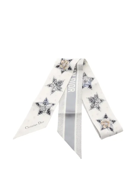 Christian Dior Pre-Owned 2010s Mitzah Lucky Star scarf White 1100476
