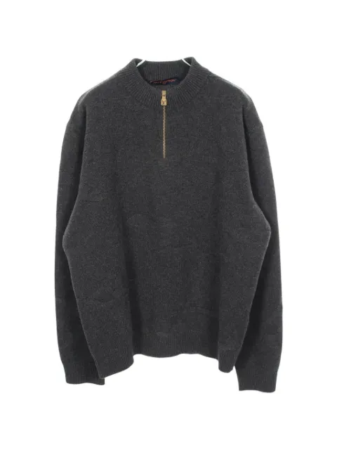 Louis Vuitton Pre-Owned 2020s Monogram half-zip sweater Grey 1097363