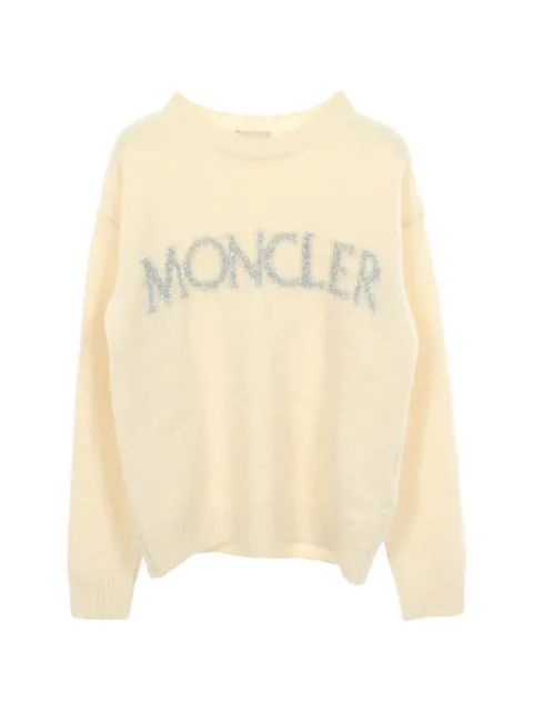Moncler Vintage 2010s logo knit sweater Neutrals 1087742