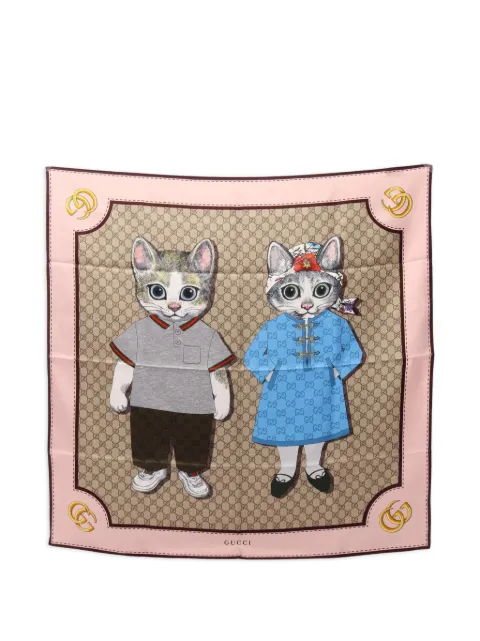 Gucci Pre-Owned 2020s xYuko Higuchi GG pattern scarf Neutrals 1103363