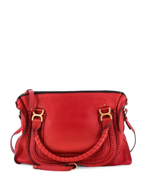 Chloé Pre-Owned Marcie Braided Leather Large satchel Red V1PDNEER583H200A