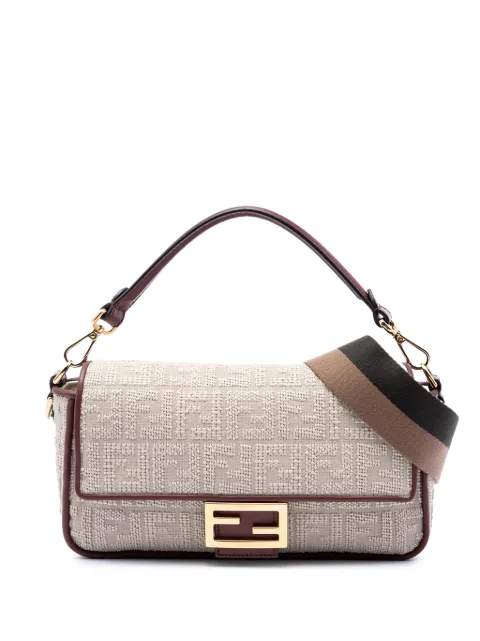 Fendi Pre-Owned 2010-2026 Zucca Embroidered Canvas Baguette satchel Neutrals UAJ1ONA8U0QJ2H8B