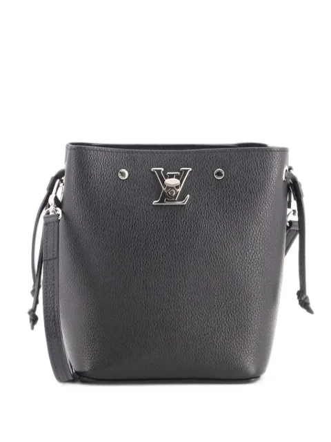 Louis Vuitton Pre-Owned Lockme Leather Nano bucket bag Black 9LQH5PDUU3BEU28R