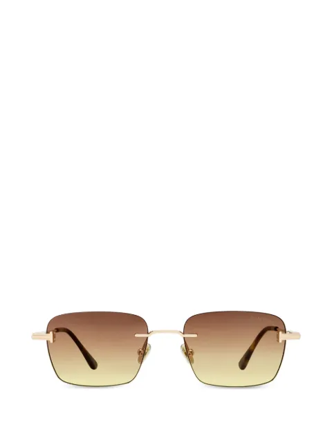 TOM FORD Eyewear Jake rimless rectangle-frame sunglasses Gold FT135454