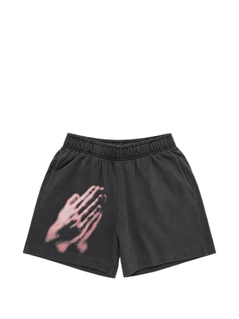 Melt graphic-print cotton shorts Black MSRTSHO5028