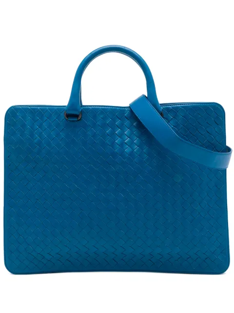 Bottega Veneta Pre-Owned 2012-2026 Nappa Intrecciato Briefcase business bag Blue V0FA97KG1CCQJG5O