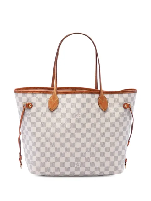 Louis Vuitton Pre-Owned 2019 Damier Azur Neverfull MM tote bag White VJH5UCGMI6NRQSG5