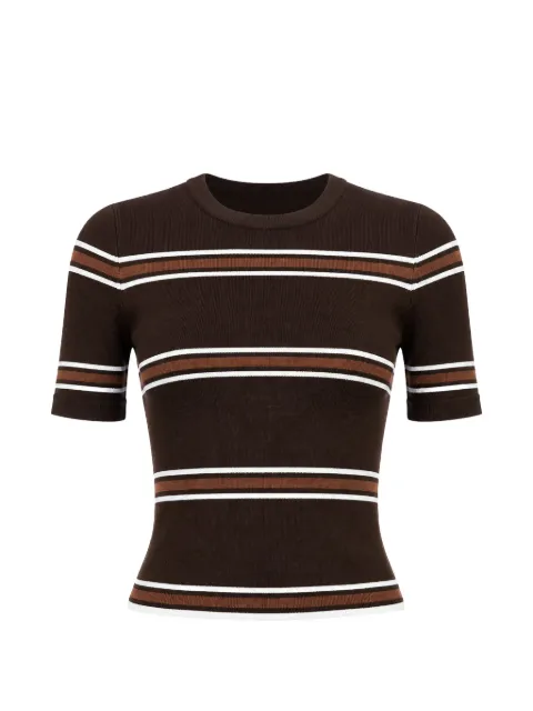 SEROYA Ry striped T-shirt Brown SPF26592612