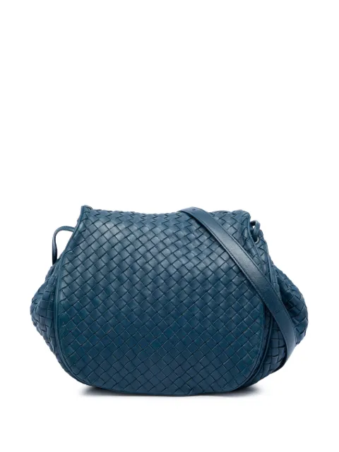 Bottega Veneta Pre-Owned 2012-2026 Nappa Intrecciato Flap crossbody bag Blue 9RYAFBCCBHT660SP