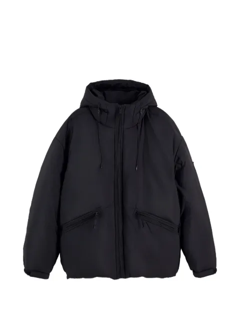 Tommy Hilfiger logo-patch hooded padded jacket Black DM0DM23731