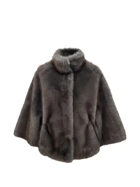 VALENTINI 1972 high-neck faux-fur jacket Brown 4118