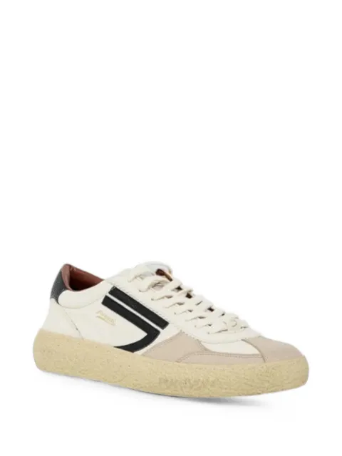 Puraai logo-patch panelled sneakers White PU101V029BEIGEBLACK