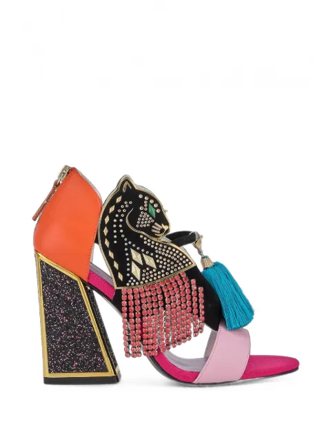 Kat Maconie Aya Panther embellished sandals Black KMFAYA105016