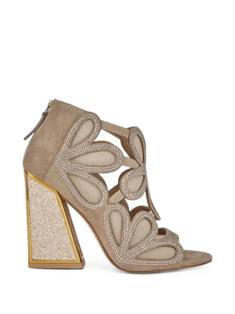 Kat Maconie Nina crystal-embellished cutout sandals Neutrals KMFNIN105001