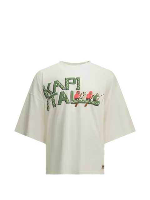 KAPITAL graphic-print mesh-back T-shirt Neutrals K2605SC186WHITE