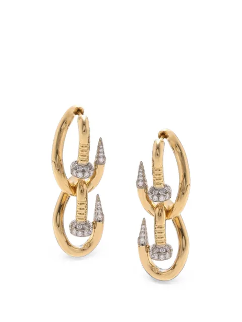 David Webb Double Bent Nail diamond earrings Gold O10123764E
