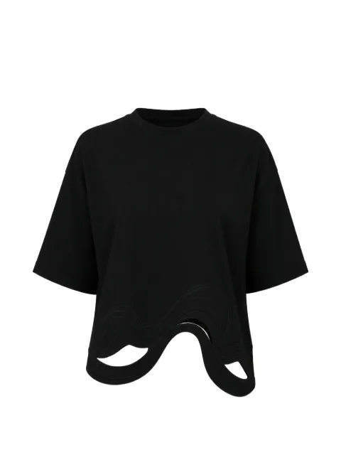 ALPHA STUDIO cut-out wavy-hem T-shirt Black AD6690CNERO