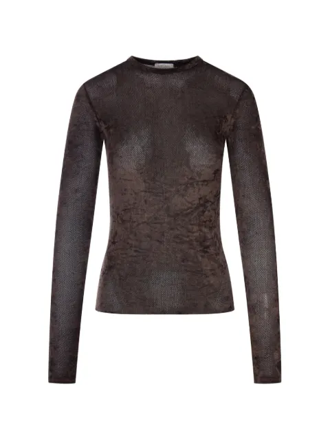 Forte Forte sheer-finish long-sleeve T-shirt Brown 15390