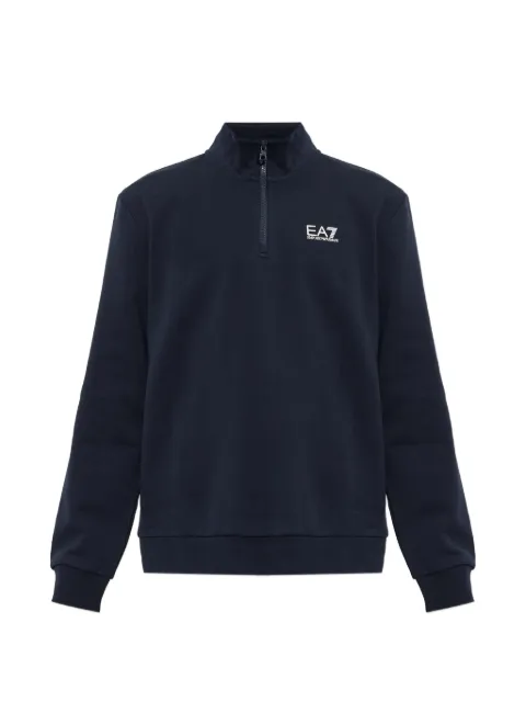 Ea7 Emporio Armani logo-print half-zip sweatshirt Blue 8NPM35PJVTZ
