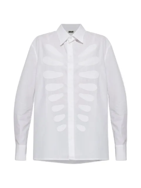 AVAVAV embroidered oversize shirt White F26SHT14040