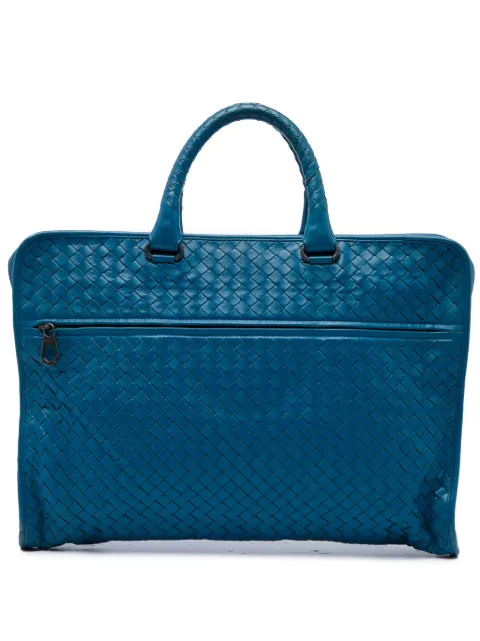 Bottega Veneta Pre-Owned 2012-2026 Nappa Intrecciato Briefcase business bag Blue 7CNKR6FFQH2L9ZO9