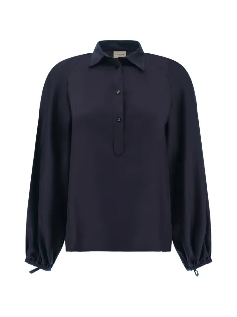Paul & Shark silk balloon-sleeve blouse Blue 16353012