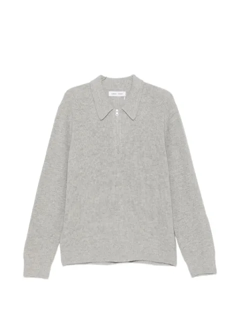 SAMSOE SAMSOE ribbed-knit quarter-zip polo shirt Grey 15010