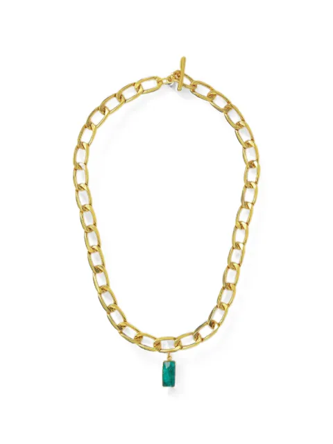 Ottoman Hands Esme emerald-pendant chain necklace Gold ETH436AN