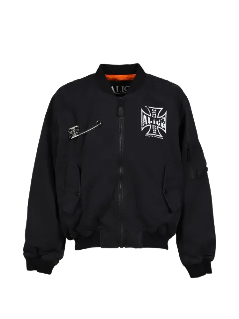 N.HOOLYWOOD reversible logo-print bomber jacket Black 262ALH0695EXCLUCIVEBLK