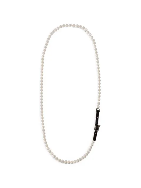 YELLOWSWALLOW faux-pearl buckle-detail necklace White YLSW1003WHT