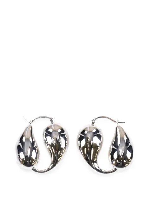 LE MANDORLE Quote hoop earrings Silver WER6402S