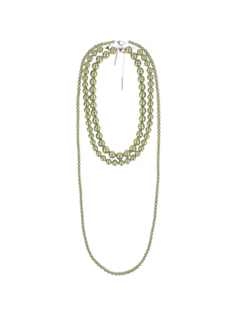 YELLOWSWALLOW Deep Pearl necklaces (set of three) Green YLSW1010